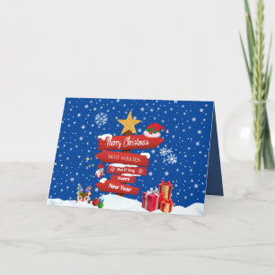 Cartão De Agradecimento Feliz Polo de Natal