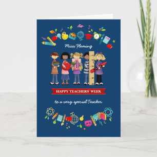 Cartão De Agradecimento Feliz Semana dos Professores. Nome personalizado