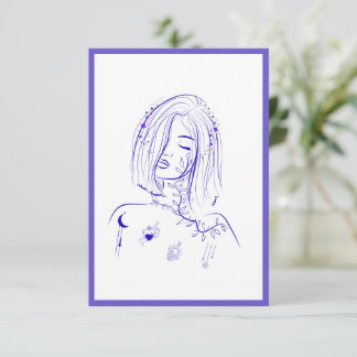 Cartão De Agradecimento Feminino Celestial Sonhador
