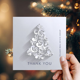 Cartão De Agradecimento Feriado Corporativo da Árvore de Natal do Pedido