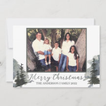 Feriado de Cena de Montanha Evergreen-Watercolor