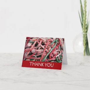 Cartão De Agradecimento Feriado de Natal Candy Canes and Peppermints