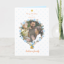 Cartão De Agradecimento Feriado Floral e Feriado de Foto do Ano Novo