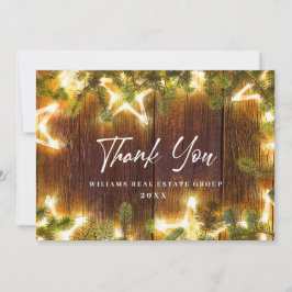 Cartão De Agradecimento Feriado Russo Corporativo do Pinheiro de Natal