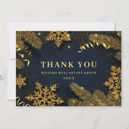 Cartão De Agradecimento Feriado Russo Corporativo do Pinheiro de Natal