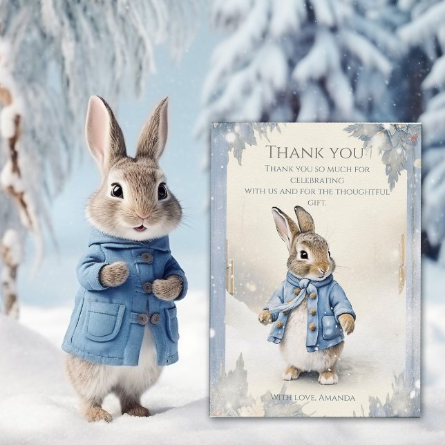 Cartão De Agradecimento Feriados de inverno de Peter Rabbit (Criador carregado)