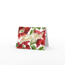 Férias de Natal Poinsettias Obrigado