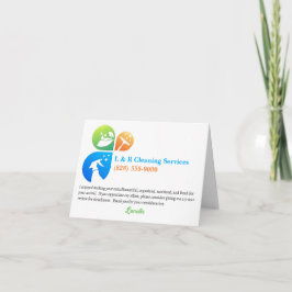 Cartão De Agradecimento Férias Rental Cleaner Housekeeper Obrigado