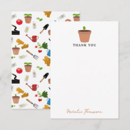Cartão De Agradecimento Ferramentas de jardinagem Plantas Padrão de jardin