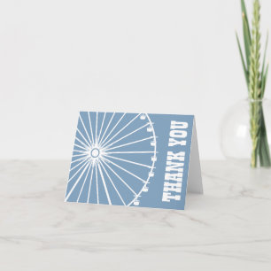 Cartão De Agradecimento Ferris Wheel Thank You Card (Blue Gray / White)