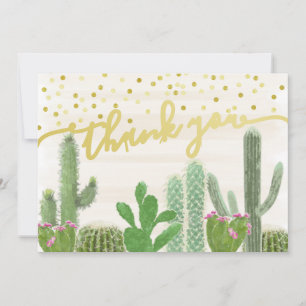 Cartão De Agradecimento Festa Cactus Boho Chá de Noiva Obrigada