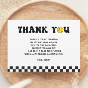 Cartão De Agradecimento Festa de 1º Aniversário do Menino Um Cara Feliz