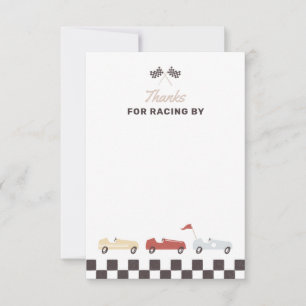 Cartão De Agradecimento Festa de 2º Aniversário do Menino de Carro de Corr