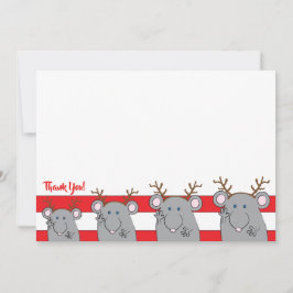 Cartão De Agradecimento Festa de 7" x 5" de Natal Obrigado/2 lateral/plana
