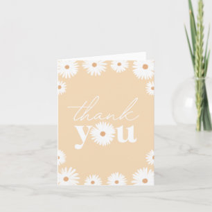Cartão De Agradecimento Festa de aniversário Amarelo Boho Daisy