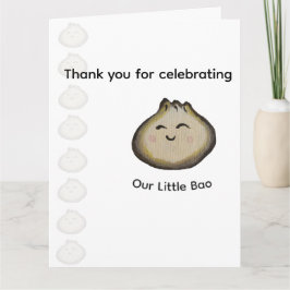 Cartão De Agradecimento Festa de Aniversário Bao Dumpling Obrigado