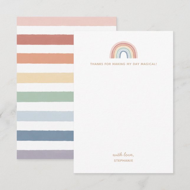 Cartão De Agradecimento Festa de aniversário Colorida Rainbow Girl (Frente/Verso)