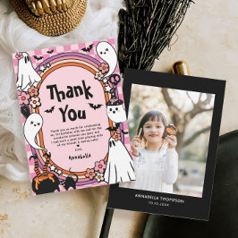 Cartão De Agradecimento Festa de Aniversário com Foto de Halloween de Meni