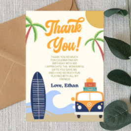 Cartão De Agradecimento Festa de aniversário Conselho Surf de onda da prai