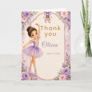 Cartão De Agradecimento Festa de Aniversário da Bailarina Roxa