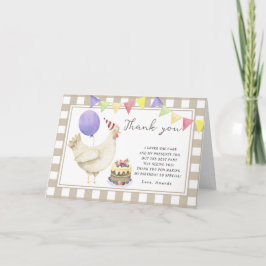 Cartão De Agradecimento Festa de aniversário da Little Cute Chick obrigado