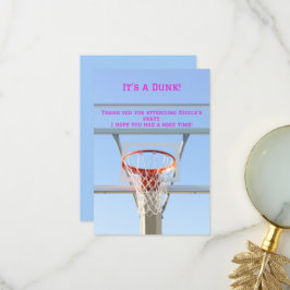 Cartão De Agradecimento Festa de Aniversário das Meninas Aro de Basquete C