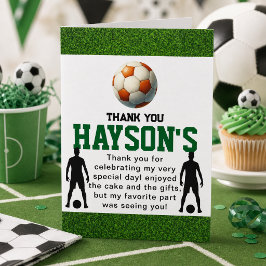 Cartão De Agradecimento Festa de Aniversário de 1 Ano de Futebol
