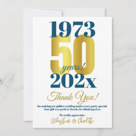 Cartão De Agradecimento Festa de Aniversário de 50 Anos de Casamento Agrad
