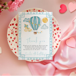 Cartão De Agradecimento Festa de Aniversário de 5 anos do menino do Balão