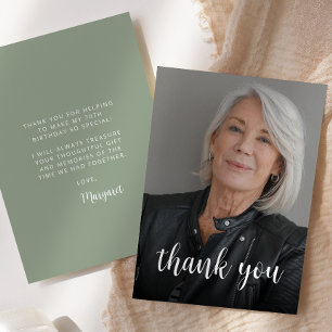 Cartão De Agradecimento Festa de Aniversário de 70 Anos com Foto Personali