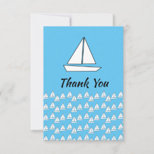 Cartão De Agradecimento Festa de Aniversário de Barco à Vela para Crianças