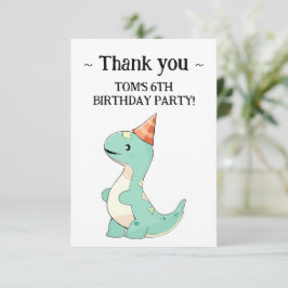 Cartão De Agradecimento Festa de aniversário de Bebê de Cartoon Bonito Din