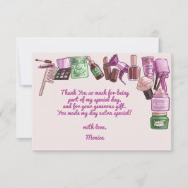 Cartão De Agradecimento Festa de aniversário de beleza spa