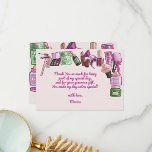 Cartão De Agradecimento Festa de aniversário de beleza spa