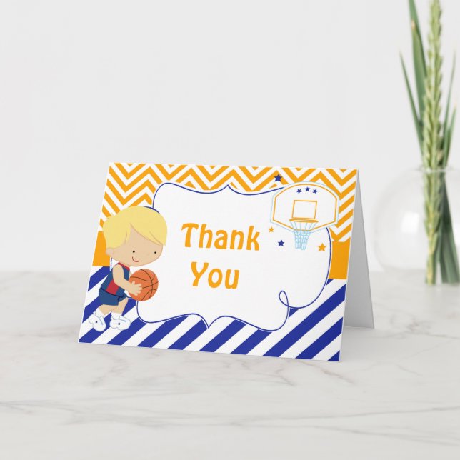 Cartão De Agradecimento Festa de aniversário de Cabelo Louro Bólido de Bas (Frente)