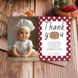 Cartão De Agradecimento Festa de aniversário de Cozinhar Bebê com Pizza de