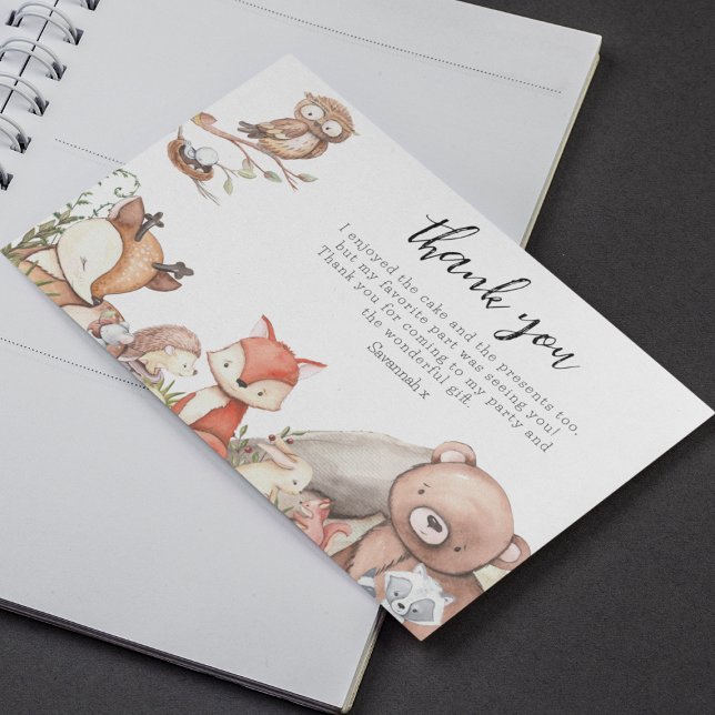 Cartão De Agradecimento Festa de Aniversário de criança de Animais da Flor (Criador carregado)