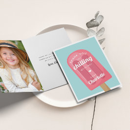 Cartão De Agradecimento Festa de Aniversário de Crianças com Picolé de Ver