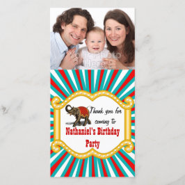 Cartão De Agradecimento Festa de aniversário de Crianças de Frame de Circo