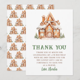 Cartão De Agradecimento Festa de aniversário de decoração da casa de gengi