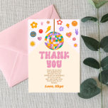 Cartão De Agradecimento Festa de aniversário de esfera de disco retrô Groo<br><div class="desc">Este é um Cartões de agradecimentos plano de Festa de aniversário de Hippie da Bola de Disco Vintage de 70!</div>