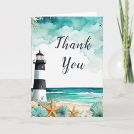 Cartão De Agradecimento Festa de aniversário de farol náutico