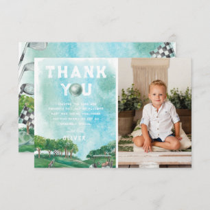 Cartão De Agradecimento Festa de aniversário de golfe Foto Obrigado