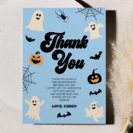 Cartão De Agradecimento Festa de Aniversário de Halloween dos Fantasmas As