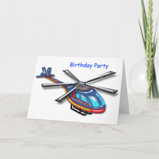 Cartão De Agradecimento Festa de Aniversário de Helicóptero Voador Alto