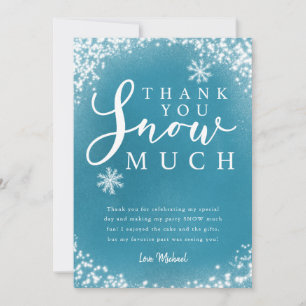 Cartão De Agradecimento Festa de aniversário De Inverno, Obrigado Por Neve