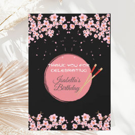 Cartão De Agradecimento Festa de aniversário de Janto Japonês Hibachi