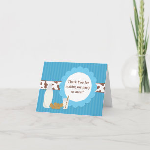 Cartão De Agradecimento Festa de aniversário de Leite e Cookies Obrigado