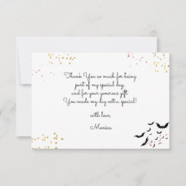 Cartão De Agradecimento Festa de aniversário de menina assustadora gótica 