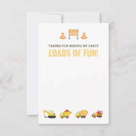 Cartão De Agradecimento Festa de aniversário de Menino de Veículos de Cons